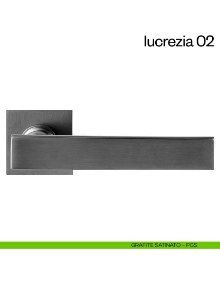 Maniglia per porta Lucrezia 02 dnd Handles con rosetta fine grafite satinato