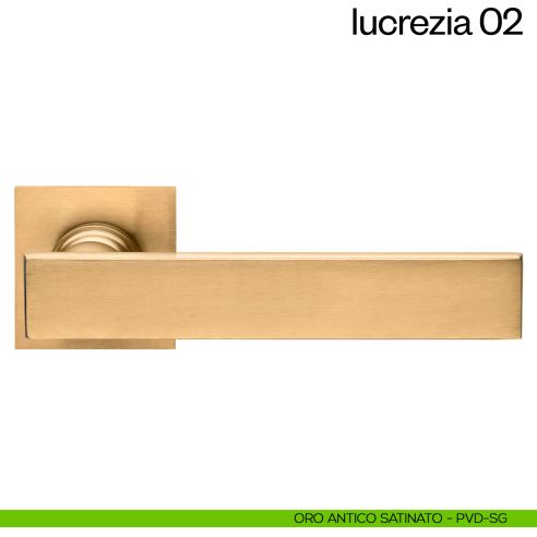 Maniglia per porta Lucrezia 02 dnd Handles con rosetta fine oro antico satinato