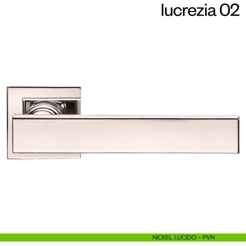 Maniglia per porta Lucrezia 02 dnd Handles con rosetta fine nickel lucido