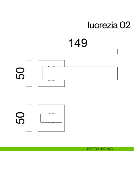Maniglia per porta Lucrezia 02 dnd Handles con rosetta fine nottolino wc