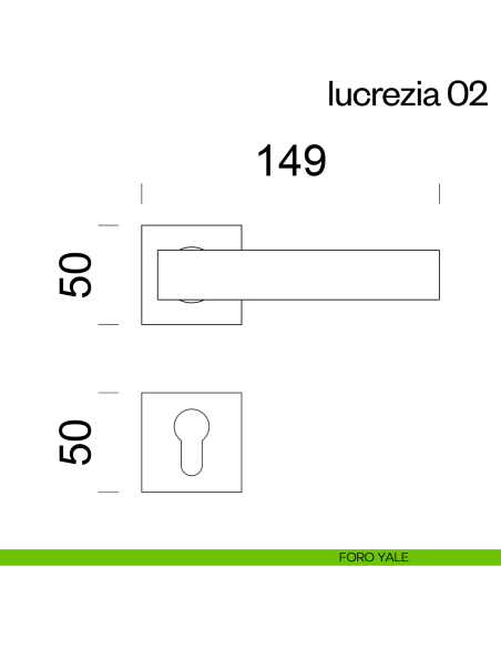 Maniglia per porta Lucrezia 02 dnd Handles con rosetta fine foro yale