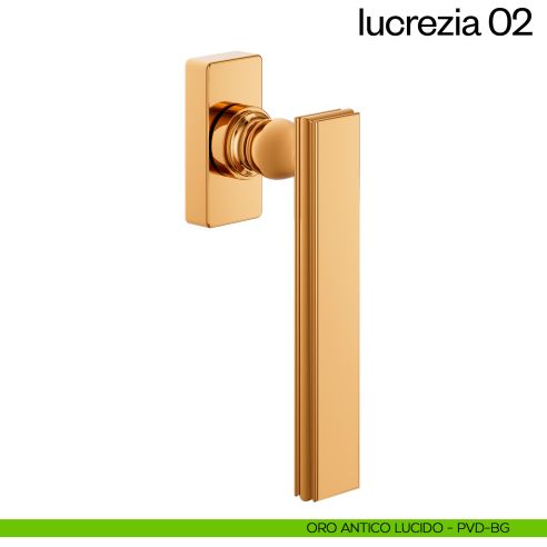 Maniglia per finestra martellina DK Lucrezia 02 dnd PVD oro antico lucido
