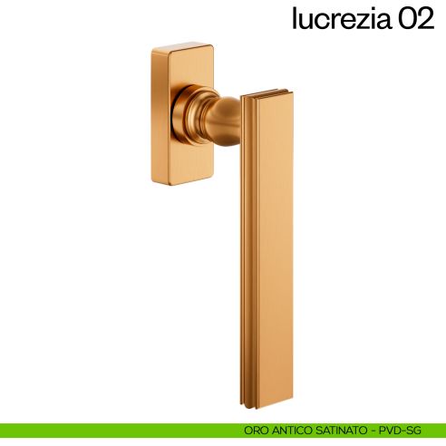 Maniglia per finestra martellina DK Lucrezia 02 dnd PVD oro antico satinato