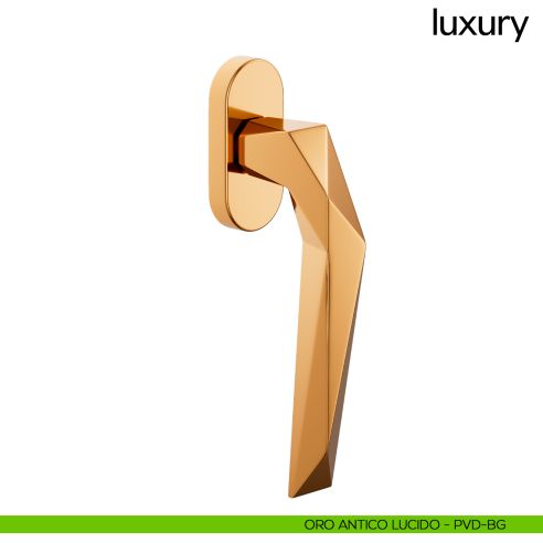 Maniglia per finestra martellina DK Luxury dnd PVD oro antico lucido