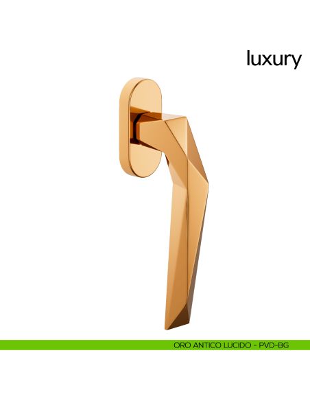 Maniglia per finestra martellina DK Luxury dnd PVD oro antico lucido