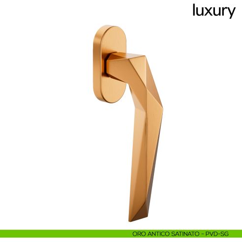 Maniglia per finestra martellina DK Luxury dnd PVD oro antico satinato
