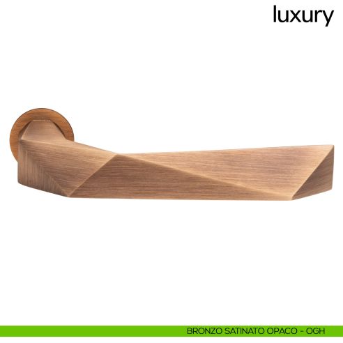 Maniglia per porta Luxury dnd handles con rosetta minimale Unico bronzo satinato opaco