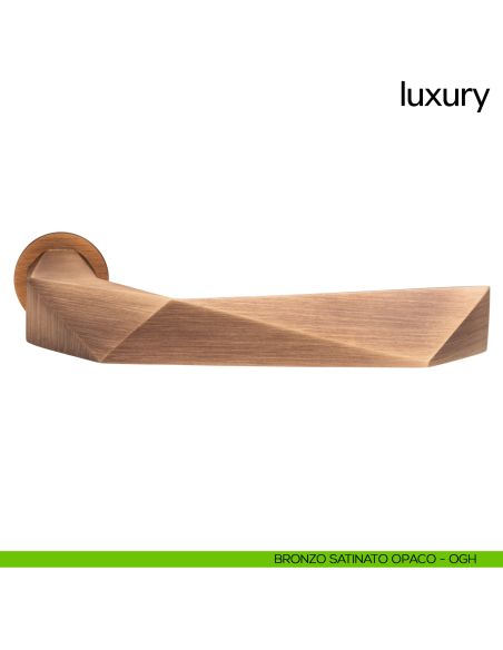 Maniglia per porta Luxury dnd handles con rosetta minimale Unico bronzo satinato opaco