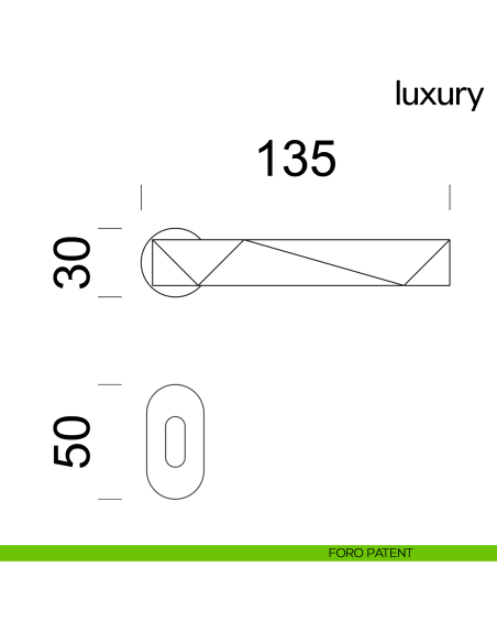 Maniglia per porta Luxury dnd handles con rosetta minimale Unico foro patent
