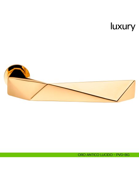 Maniglia per porta Luxury dnd handles con rosetta minimale Unico pvd oro antico lucido