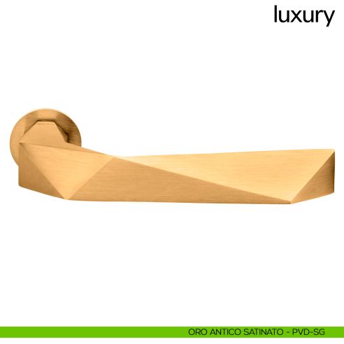 Maniglia per porta Luxury dnd handles con rosetta minimale Unico pvd oro antico satinato
