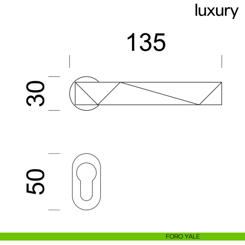 Maniglia per porta Luxury dnd handles con rosetta minimale Unico foro yale