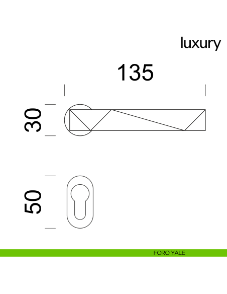 Maniglia per porta Luxury dnd handles con rosetta minimale Unico foro yale