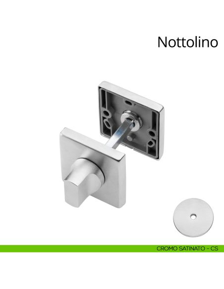 Nottolino per porta 088 Linea Calì con rosetta quadrata cromo satinato
