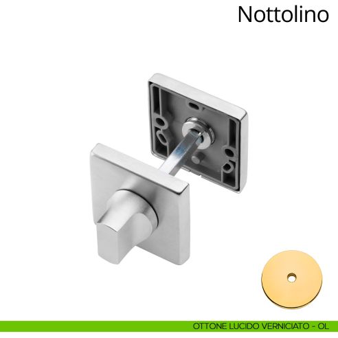 Nottolino per porta 088 Linea Calì con rosetta quadrata ottone lucido verniciato