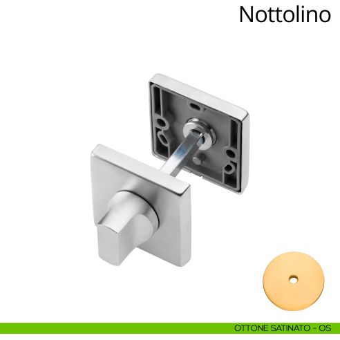 Nottolino per porta 088 Linea Calì con rosetta quadrata ottone satinato