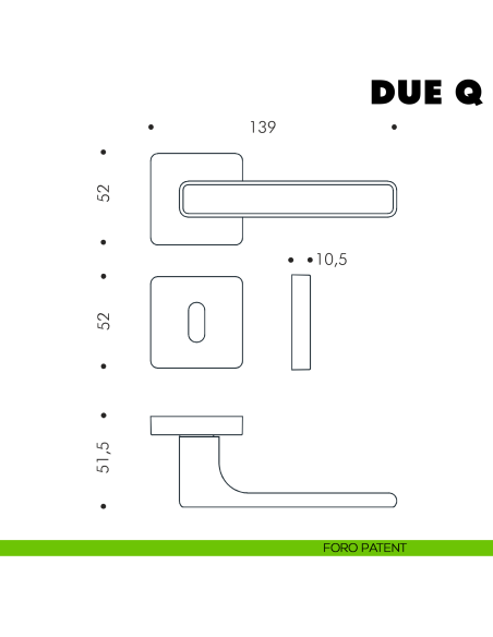 Maniglia per porta DueQ Colombo Design Mood Collection foro patent