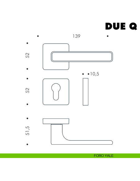 Maniglia per porta DueQ Colombo Design Mood Collection foro yale