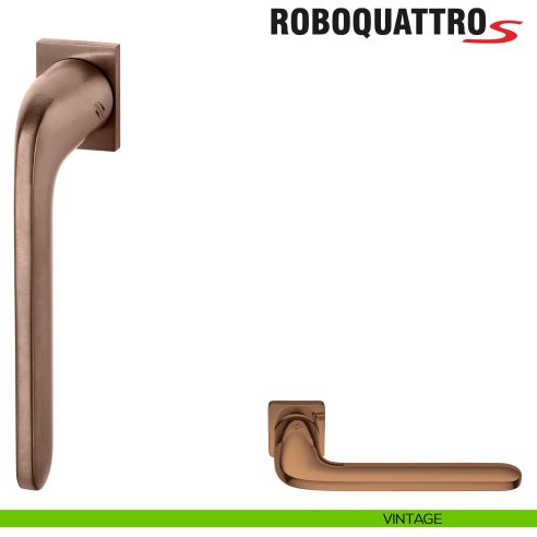 Maniglia per finestra martellina DK Zero Roboquattro S Colombo Design con rosetta minimale - vintage mat