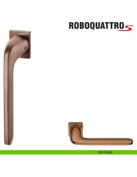 Maniglia per finestra martellina DK Zero Roboquattro S Colombo Design con rosetta minimale - vintage mat