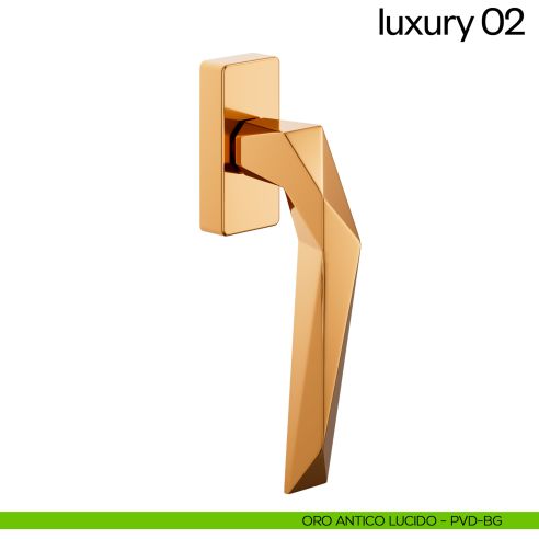 Maniglia per finestra martellina DK Luxury 02 dnd PVD oro antico lucido