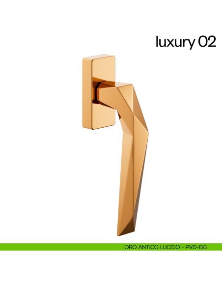 Maniglia per finestra martellina DK Luxury 02 dnd PVD oro antico lucido