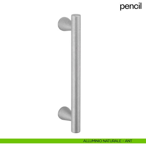 Maniglione per porta Pencil dnd handles singolo alluminio naturale