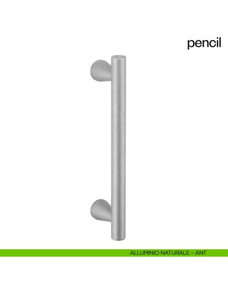 Maniglione per porta Pencil dnd handles singolo alluminio naturale