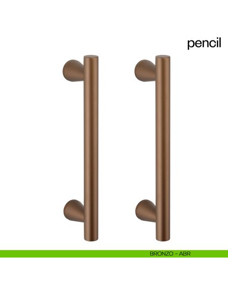Maniglione per porta Pencil dnd handles accoppiato bronzo