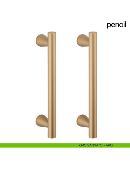 Maniglione per porta Pencil dnd handles accoppiato oro satinato