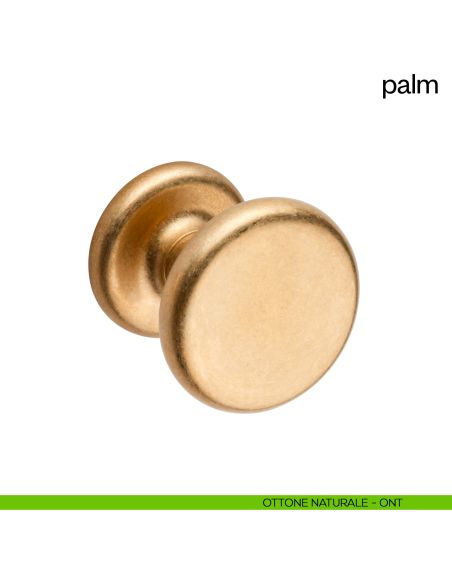 Pomello per porta Palm girevole dnd diametro 60 mm ottone naturale