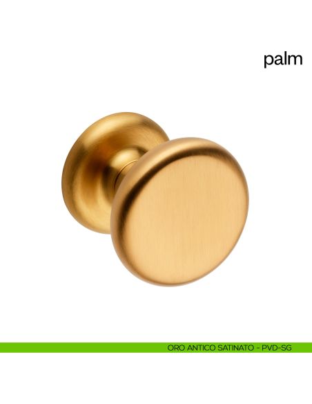Pomello per porta Palm girevole dnd diametro 60 mm oro antico satinato