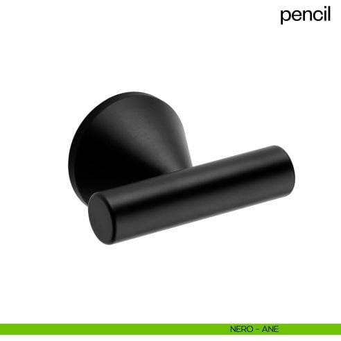 Pomello per porta Pencil fisso dnd diametro 50 mm nero