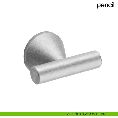 Pomello per porta Pencil fisso dnd diametro 50 mm alluminio naturale