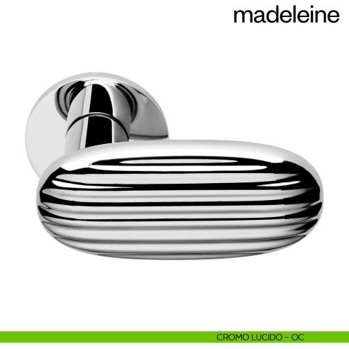 Maniglia per porta Madeleine dnd Handles con rosetta fine cromo lucido