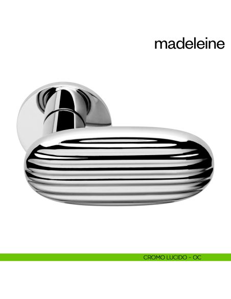 Maniglia per porta Madeleine dnd Handles con rosetta fine cromo lucido