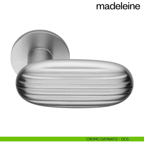 Maniglia per porta Madeleine dnd Handles con rosetta fine cromo satinato