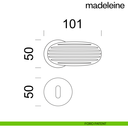 Maniglia per porta Madeleine dnd Handles con rosetta fine foro patent