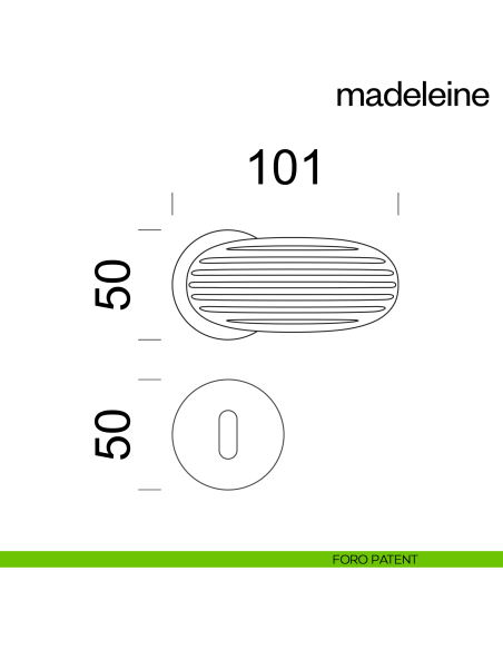 Maniglia per porta Madeleine dnd Handles con rosetta fine foro patent