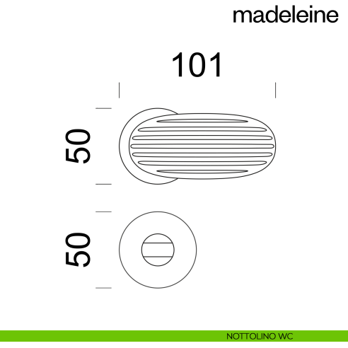 Maniglia per porta Madeleine dnd Handles con rosetta fine nottolino wc