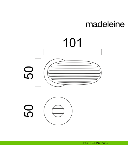 Maniglia per porta Madeleine dnd Handles con rosetta fine nottolino wc