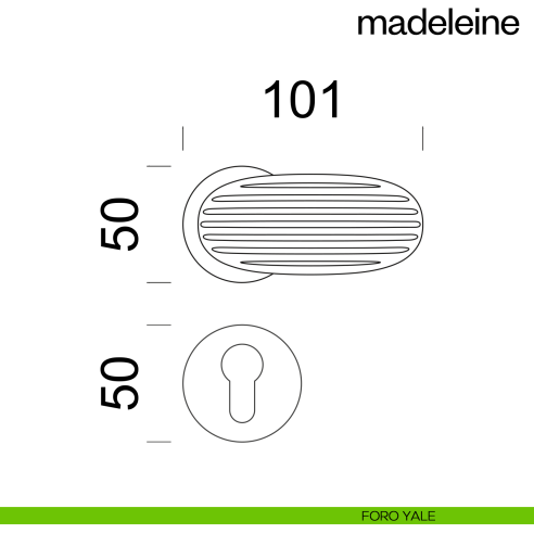 Maniglia per porta Madeleine dnd Handles con rosetta fine foro yale