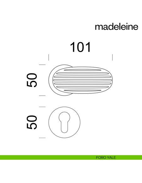 Maniglia per porta Madeleine dnd Handles con rosetta fine foro yale