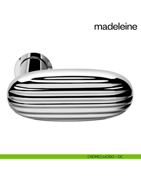 Maniglia per porta Madeleine dnd Handles con rosetta minimale Unico cromo lucido