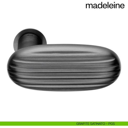 Maniglia per porta Madeleine dnd Handles con rosetta minimale Unico grafite satinato