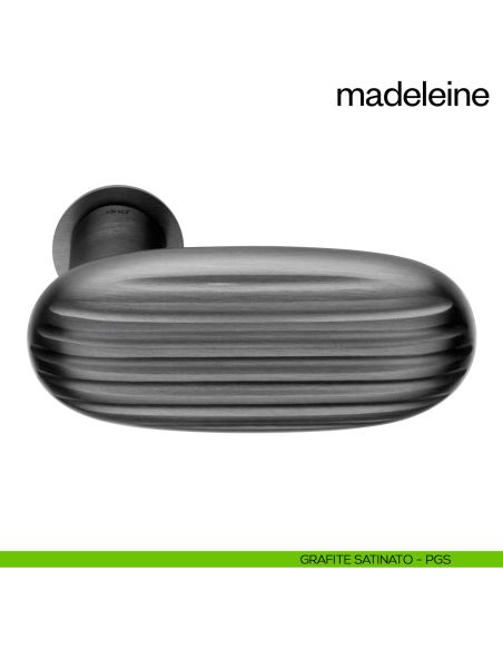 Maniglia per porta Madeleine dnd Handles con rosetta minimale Unico grafite satinato