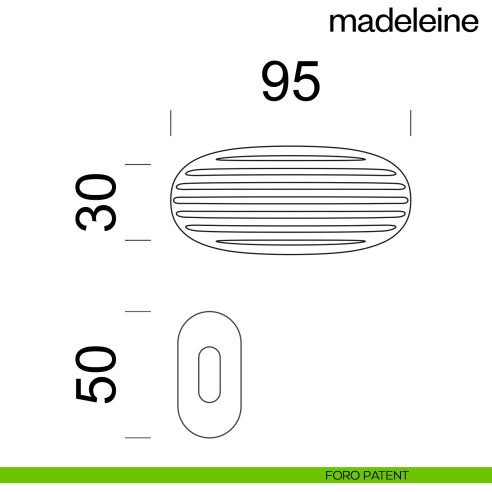 Maniglia per porta Madeleine dnd Handles con rosetta minimale Unico foro patent