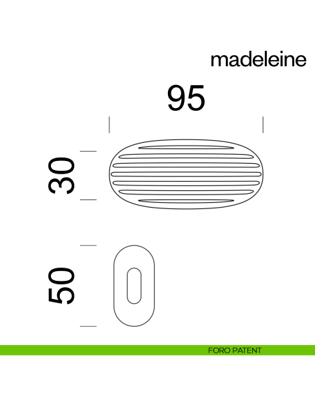 Maniglia per porta Madeleine dnd Handles con rosetta minimale Unico foro patent