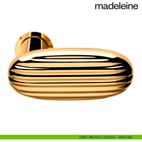 Maniglia per porta Madeleine dnd Handles con rosetta minimale Unico oro antico lucido