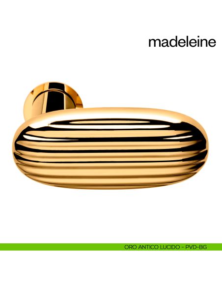 Maniglia per porta Madeleine dnd Handles con rosetta minimale Unico oro antico lucido